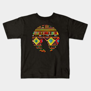 Afro Hair Woman with African Pattern, Black History Kids T-Shirt